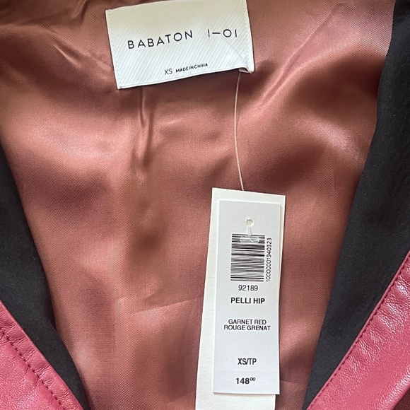 Babaton red leather jacket - Picture 5 of 6